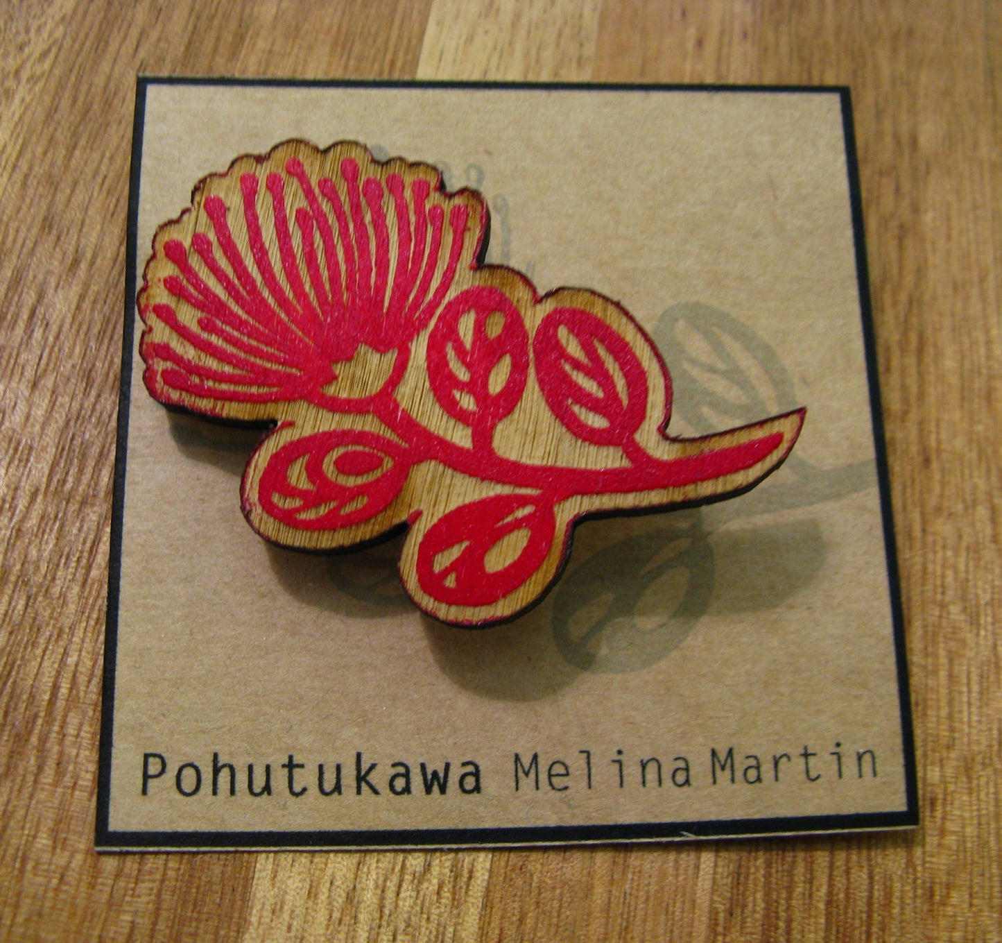 Pohutukawa Brooch
