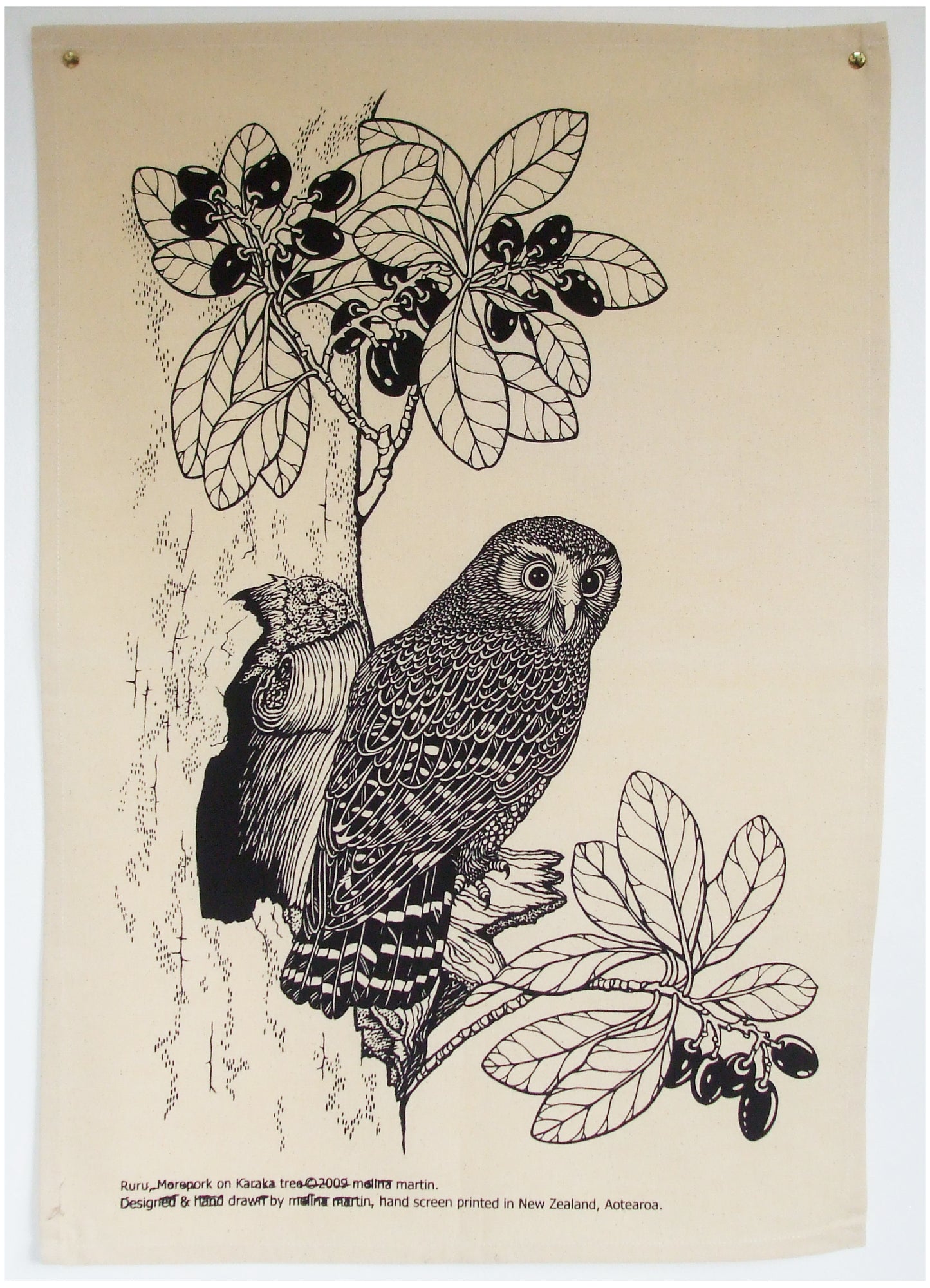 Ruru tea towel