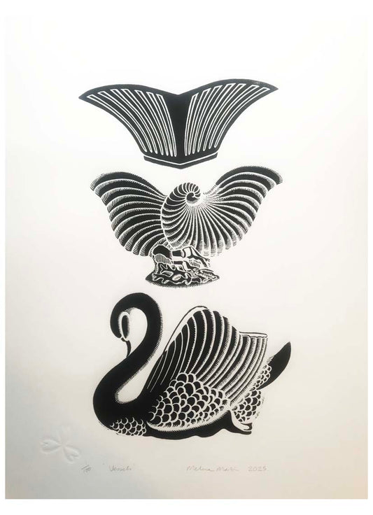 'Vessels' Woodcut Print