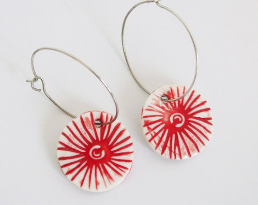 Pohutukawa dangle earrings