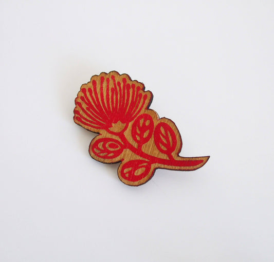 Pohutukawa Brooch